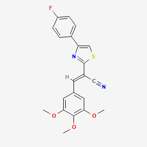 molecular formula C21H17FN2O3S B4134327 2-[4-(4-fluorophenyl)-1,3-thiazol-2-yl]-3-(3,4,5-trimethoxyphenyl)acrylonitrile 