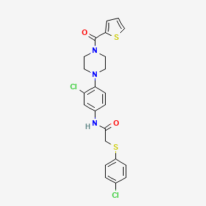 molecular formula C23H21Cl2N3O2S2 B4134333 2-[(4-chlorophenyl)thio]-N-{3-chloro-4-[4-(2-thienylcarbonyl)-1-piperazinyl]phenyl}acetamide 