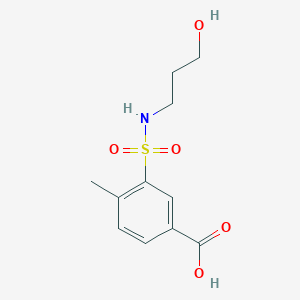 molecular formula C11H15NO5S B4134343 3-{[(3-hydroxypropyl)amino]sulfonyl}-4-methylbenzoic acid 