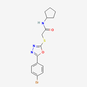 2-{[5-(4-bromophenyl)-1,3,4-oxadiazol-2-yl]thio}-N-cyclopentylacetamide