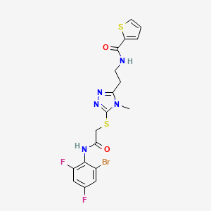 molecular formula C18H16BrF2N5O2S2 B4134354 N-{2-[5-({2-[(2-bromo-4,6-difluorophenyl)amino]-2-oxoethyl}thio)-4-methyl-4H-1,2,4-triazol-3-yl]ethyl}-2-thiophenecarboxamide 
