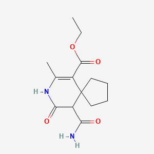 molecular formula C14H20N2O4 B4134359 ethyl 10-(aminocarbonyl)-7-methyl-9-oxo-8-azaspiro[4.5]dec-6-ene-6-carboxylate 