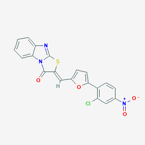 molecular formula C20H10ClN3O4S B413436 2-{[5-(2-chloro-4-nitrophenyl)-2-furyl]methylene}[1,3]thiazolo[3,2-a]benzimidazol-3(2H)-one 
