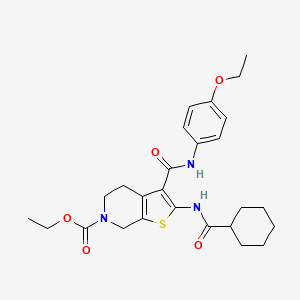 molecular formula C26H33N3O5S B4134363 ethyl 2-[(cyclohexylcarbonyl)amino]-3-{[(4-ethoxyphenyl)amino]carbonyl}-4,7-dihydrothieno[2,3-c]pyridine-6(5H)-carboxylate 