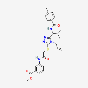 methyl 3-({[(4-allyl-5-{2-methyl-1-[(4-methylbenzoyl)amino]propyl}-4H-1,2,4-triazol-3-yl)thio]acetyl}amino)benzoate