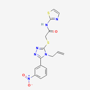 molecular formula C16H14N6O3S2 B4134381 2-{[4-allyl-5-(3-nitrophenyl)-4H-1,2,4-triazol-3-yl]thio}-N-1,3-thiazol-2-ylacetamide 