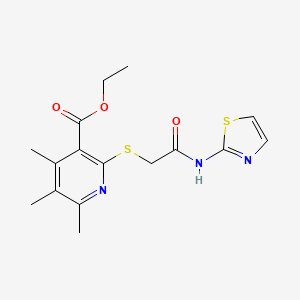 ethyl 4,5,6-trimethyl-2-{[2-oxo-2-(1,3-thiazol-2-ylamino)ethyl]thio}nicotinate