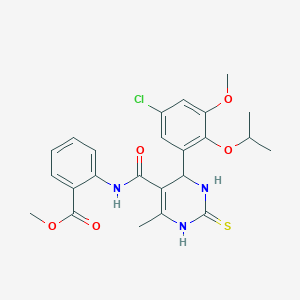 methyl 2-({[4-(5-chloro-2-isopropoxy-3-methoxyphenyl)-6-methyl-2-thioxo-1,2,3,4-tetrahydro-5-pyrimidinyl]carbonyl}amino)benzoate