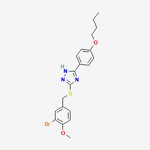 molecular formula C20H22BrN3O2S B4134407 3-[(3-bromo-4-methoxybenzyl)thio]-5-(4-butoxyphenyl)-4H-1,2,4-triazole 