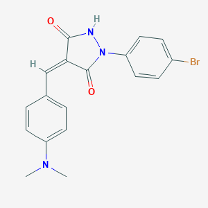 molecular formula C18H16BrN3O2 B413442 (4Z)-2-(4-bromophenyl)-4-[4-(dimethylamino)benzylidene]-5-hydroxy-2,4-dihydro-3H-pyrazol-3-one 