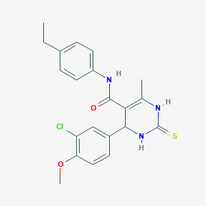 4-(3-chloro-4-methoxyphenyl)-N-(4-ethylphenyl)-6-methyl-2-thioxo-1,2,3,4-tetrahydro-5-pyrimidinecarboxamide