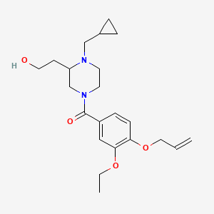 molecular formula C22H32N2O4 B4134440 2-[4-[4-(allyloxy)-3-ethoxybenzoyl]-1-(cyclopropylmethyl)piperazin-2-yl]ethanol 