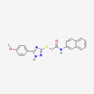 molecular formula C21H18N4O2S B4134475 2-{[5-(4-methoxyphenyl)-4H-1,2,4-triazol-3-yl]thio}-N-2-naphthylacetamide 
