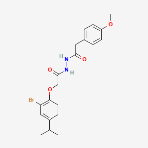 molecular formula C20H23BrN2O4 B4134493 2-(2-bromo-4-isopropylphenoxy)-N'-[(4-methoxyphenyl)acetyl]acetohydrazide 