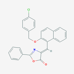 molecular formula C27H18ClNO3 B413451 4-({2-[(4-chlorobenzyl)oxy]-1-naphthyl}methylene)-2-phenyl-1,3-oxazol-5(4H)-one 