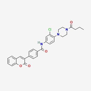 molecular formula C30H28ClN3O4 B4134540 N-[4-(4-butyryl-1-piperazinyl)-3-chlorophenyl]-4-(2-oxo-2H-chromen-3-yl)benzamide 