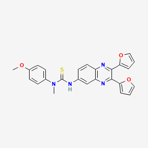 molecular formula C25H20N4O3S B4134547 N'-(2,3-di-2-furyl-6-quinoxalinyl)-N-(4-methoxyphenyl)-N-methylthiourea 