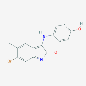 molecular formula C15H11BrN2O2 B413455 6-bromo-3-(4-hydroxyanilino)-5-methylindol-2-one 