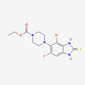 molecular formula C14H16BrFN4O2S B4134584 ethyl 4-(4-bromo-6-fluoro-2-thioxo-2,3-dihydro-1H-benzimidazol-5-yl)-1-piperazinecarboxylate 