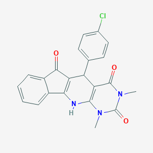 molecular formula C22H16ClN3O3 B413459 2-(4-chlorophenyl)-5,7-dimethyl-5,7,9-triazatetracyclo[8.7.0.03,8.011,16]heptadeca-1(10),3(8),11,13,15-pentaene-4,6,17-trione CAS No. 306737-47-3