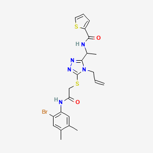 molecular formula C22H24BrN5O2S2 B4134598 N-{1-[4-allyl-5-({2-[(2-bromo-4,5-dimethylphenyl)amino]-2-oxoethyl}thio)-4H-1,2,4-triazol-3-yl]ethyl}-2-thiophenecarboxamide 