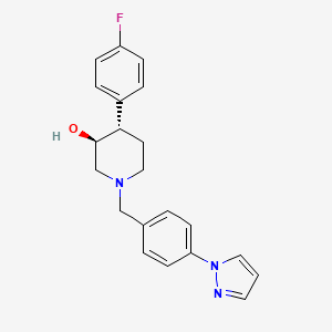 molecular formula C21H22FN3O B4134605 (3S*,4S*)-4-(4-fluorophenyl)-1-[4-(1H-pyrazol-1-yl)benzyl]piperidin-3-ol 