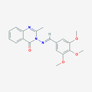 molecular formula C19H19N3O4 B413461 2-methyl-3-[(3,4,5-trimethoxybenzylidene)amino]-4(3H)-quinazolinone CAS No. 327039-27-0