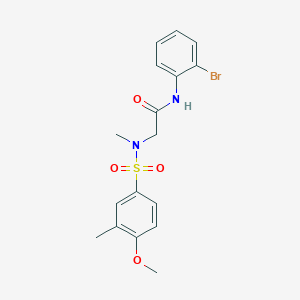 molecular formula C17H19BrN2O4S B4134620 N~1~-(2-bromophenyl)-N~2~-[(4-methoxy-3-methylphenyl)sulfonyl]-N~2~-methylglycinamide 