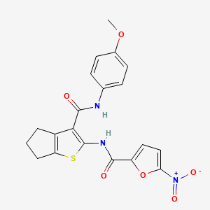 molecular formula C20H17N3O6S B4134625 N-(3-{[(4-methoxyphenyl)amino]carbonyl}-5,6-dihydro-4H-cyclopenta[b]thien-2-yl)-5-nitro-2-furamide 