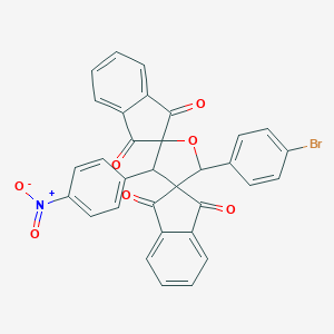 molecular formula C32H18BrNO7 B413463 2'-(4-bromophenyl)-4'-(4-nitrophenyl)-dispiro[bis[1H-indene-1,3(2H)-dione]-2,3':2'',5'-tetrahydrofuran] 