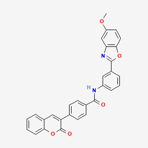 N-[3-(5-methoxy-1,3-benzoxazol-2-yl)phenyl]-4-(2-oxo-2H-chromen-3-yl)benzamide