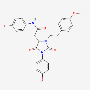 molecular formula C26H23F2N3O4 B4134675 N-(4-fluorophenyl)-2-{1-(4-fluorophenyl)-3-[2-(4-methoxyphenyl)ethyl]-2,5-dioxo-4-imidazolidinyl}acetamide 