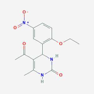 molecular formula C15H17N3O5 B4134691 5-acetyl-4-(2-ethoxy-5-nitrophenyl)-6-methyl-3,4-dihydro-2(1H)-pyrimidinone 