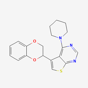 5-(2,3-dihydro-1,4-benzodioxin-2-yl)-4-(1-piperidinyl)thieno[2,3-d]pyrimidine