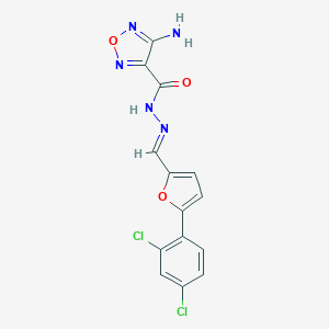 4-amino-N'-{(E)-[5-(2,4-dichlorophenyl)furan-2-yl]methylidene}-1,2,5-oxadiazole-3-carbohydrazide