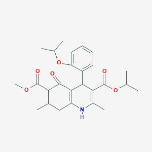 molecular formula C26H33NO6 B4134725 3-isopropyl 6-methyl 4-(2-isopropoxyphenyl)-2,7-dimethyl-5-oxo-1,4,5,6,7,8-hexahydro-3,6-quinolinedicarboxylate 