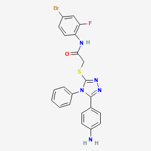 molecular formula C22H17BrFN5OS B4134728 2-{[5-(4-aminophenyl)-4-phenyl-4H-1,2,4-triazol-3-yl]thio}-N-(4-bromo-2-fluorophenyl)acetamide 