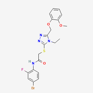 molecular formula C20H20BrFN4O3S B4134729 N-(4-bromo-2-fluorophenyl)-2-({4-ethyl-5-[(2-methoxyphenoxy)methyl]-4H-1,2,4-triazol-3-yl}thio)acetamide 