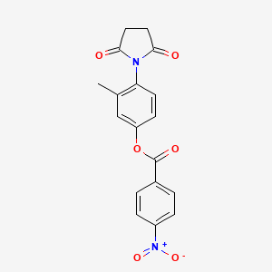 molecular formula C18H14N2O6 B4134739 4-(2,5-dioxo-1-pyrrolidinyl)-3-methylphenyl 4-nitrobenzoate 