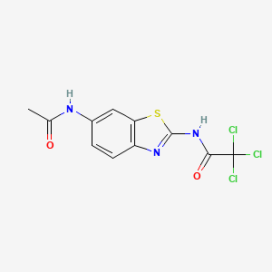 molecular formula C11H8Cl3N3O2S B4134764 N-[6-(acetylamino)-1,3-benzothiazol-2-yl]-2,2,2-trichloroacetamide 