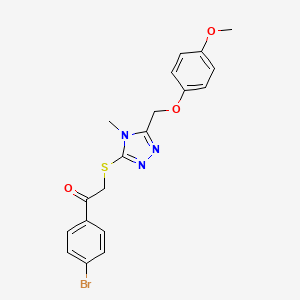 molecular formula C19H18BrN3O3S B4134769 1-(4-bromophenyl)-2-({5-[(4-methoxyphenoxy)methyl]-4-methyl-4H-1,2,4-triazol-3-yl}thio)ethanone 