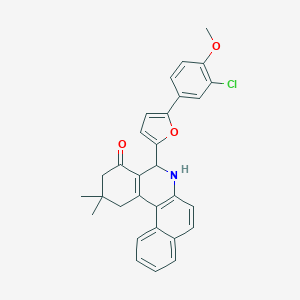 molecular formula C30H26ClNO3 B413477 5-[5-(3-chloro-4-methoxyphenyl)-2-furyl]-2,2-dimethyl-2,3,5,6-tetrahydrobenzo[a]phenanthridin-4(1H)-one 