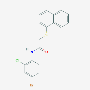 molecular formula C18H13BrClNOS B4134783 N-(4-bromo-2-chlorophenyl)-2-(1-naphthylthio)acetamide 