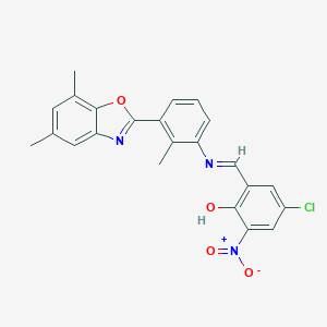 4-Chloro-2-({[3-(5,7-dimethyl-1,3-benzoxazol-2-yl)-2-methylphenyl]imino}methyl)-6-nitrophenol