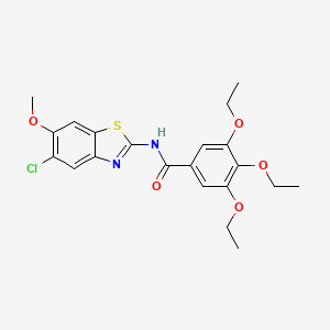 molecular formula C21H23ClN2O5S B4134795 N-(5-chloro-6-methoxy-1,3-benzothiazol-2-yl)-3,4,5-triethoxybenzamide 