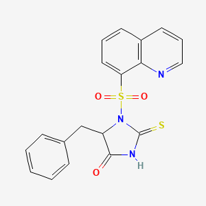 molecular formula C19H15N3O3S2 B4134825 5-benzyl-1-(8-quinolinylsulfonyl)-2-thioxo-4-imidazolidinone 