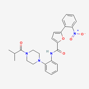 molecular formula C25H26N4O5 B4134839 N-[2-(4-isobutyryl-1-piperazinyl)phenyl]-5-(2-nitrophenyl)-2-furamide 
