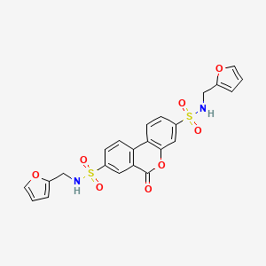 N,N'-bis(2-furylmethyl)-6-oxo-6H-benzo[c]chromene-3,8-disulfonamide