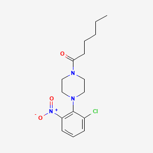 molecular formula C16H22ClN3O3 B4134859 1-(2-chloro-6-nitrophenyl)-4-hexanoylpiperazine 