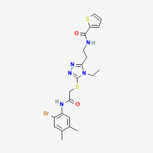 molecular formula C21H24BrN5O2S2 B4134873 N-{2-[5-({2-[(2-bromo-4,5-dimethylphenyl)amino]-2-oxoethyl}thio)-4-ethyl-4H-1,2,4-triazol-3-yl]ethyl}-2-thiophenecarboxamide 